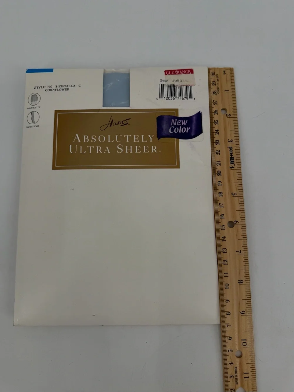 Hanes Pantyhose size C Absolutely Ultra Sheer VTG Cornflower Blue Style 707